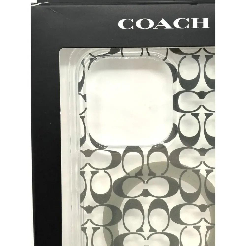 Coach iPhone 15 Pro Max Clear Case Signature Cs Deep Forest Logo Magsafe NIP